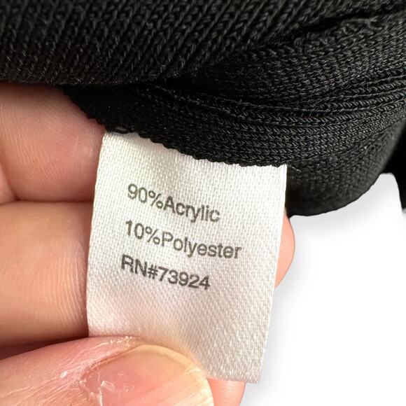 Ming Wang Black Short Sleeve Knit Knee Length Sheath Dress Women's Size L - Picture 10 of 10